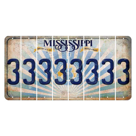 Mississippi Creative Culture Cut License Plate Strips (Set of 8) 3