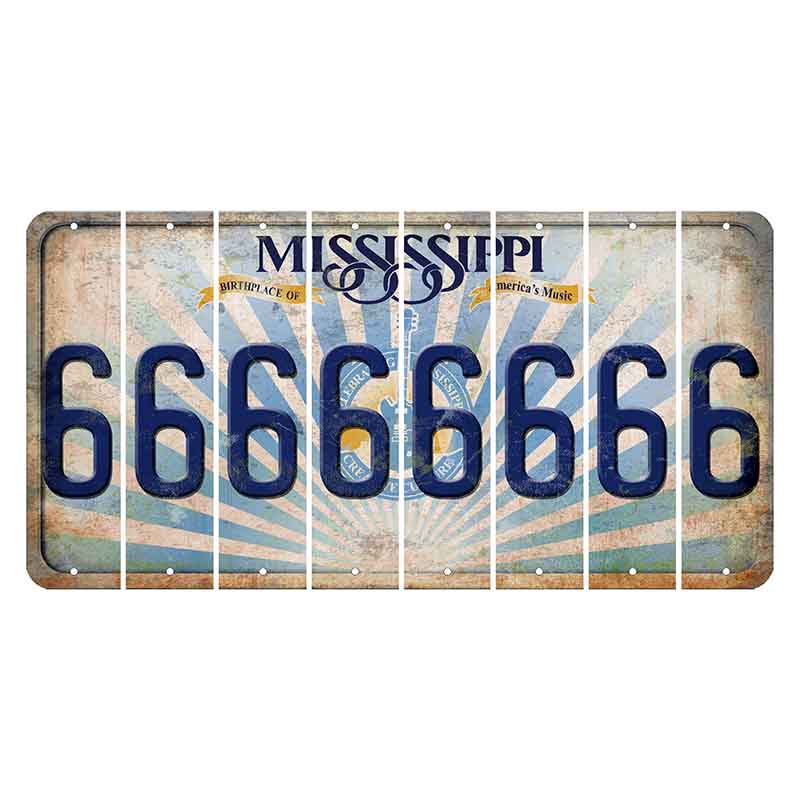 Mississippi Creative Culture Cut License Plate Strips (Set of 8) 6