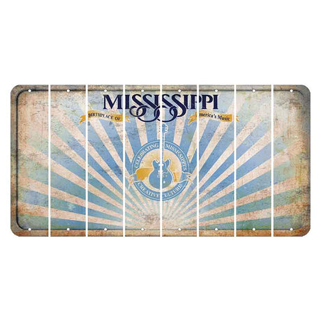 Mississippi Creative Culture Cut License Plate Strips (Set of 8) Blank