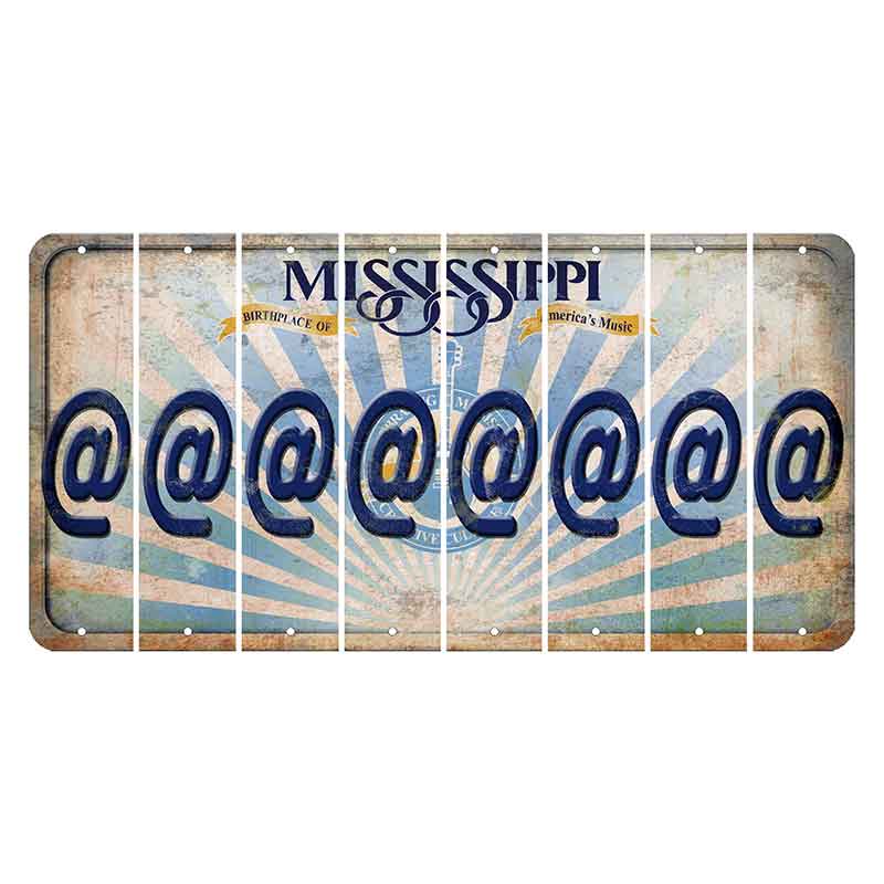 Mississippi Creative Culture Cut License Plate Strips (Set of 8) At Sign