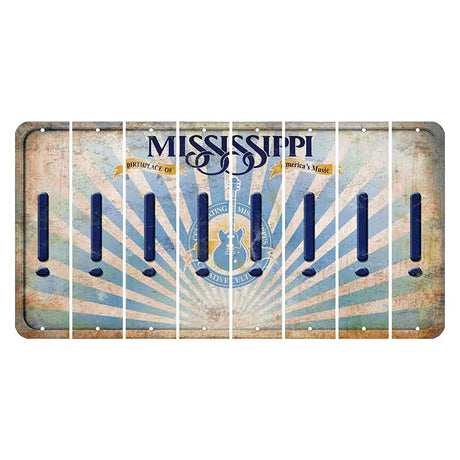 Mississippi Creative Culture Cut License Plate Strips (Set of 8) Exclamation Point