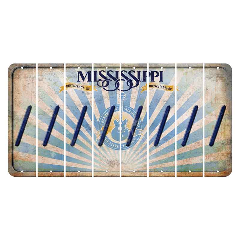 Mississippi Creative Culture Cut License Plate Strips (Set of 8) Forward Slash