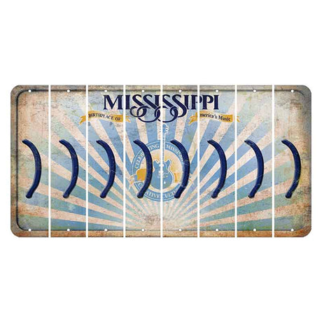 Mississippi Creative Culture Cut License Plate Strips (Set of 8) Parenthesis - Right