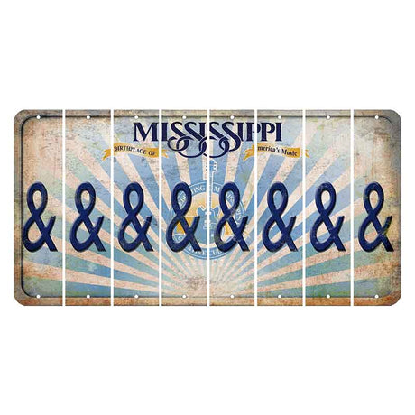 Mississippi Creative Culture Cut License Plate Strips (Set of 8) And Sign