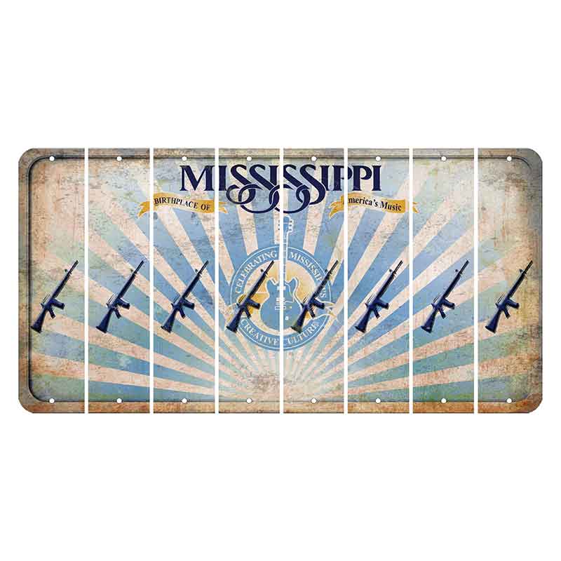 Mississippi Creative Culture Cut License Plate Strips (Set of 8) Rifle