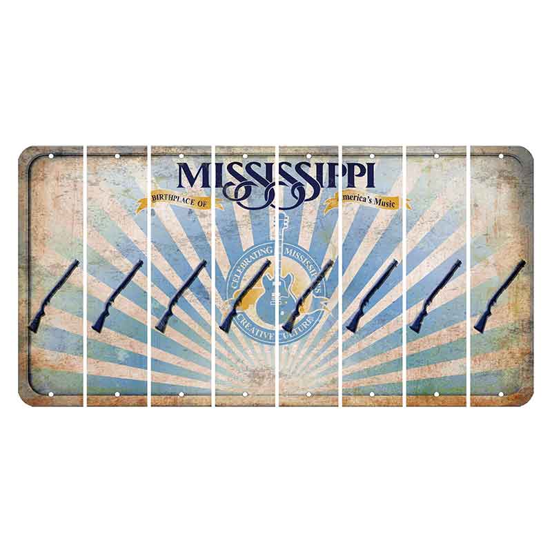 Mississippi Creative Culture Cut License Plate Strips (Set of 8) Shotgun