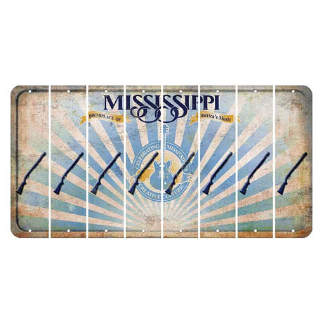 Mississippi Creative Culture Cut License Plate Strips (Set of 8) Shotgun