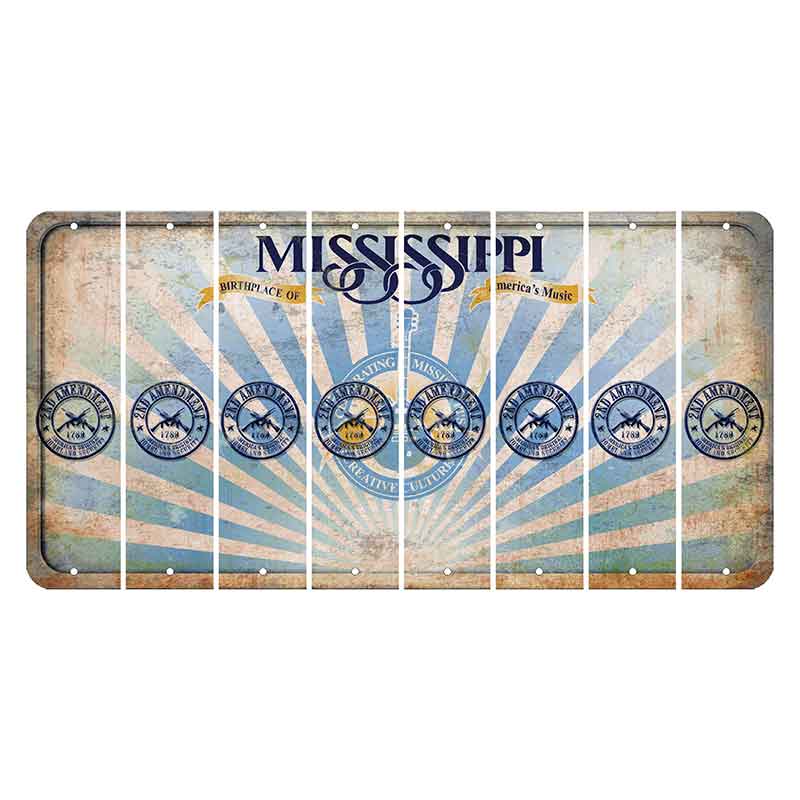 Mississippi Creative Culture Cut License Plate Strips (Set of 8) 2nd Amendment