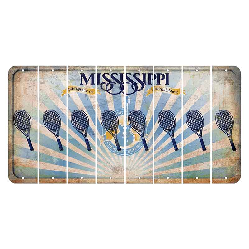 Mississippi Creative Culture Cut License Plate Strips (Set of 8) Tennis Racket