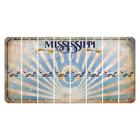 Mississippi Creative Culture Cut License Plate Strips (Set of 8) Dog