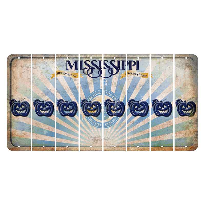 Mississippi Creative Culture Cut License Plate Strips (Set of 8) Pumpkin