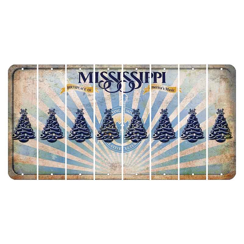 Mississippi Creative Culture Cut License Plate Strips (Set of 8) Christmas Tree