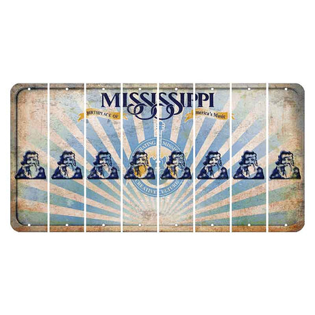 Mississippi Creative Culture Cut License Plate Strips (Set of 8) Santa Claus