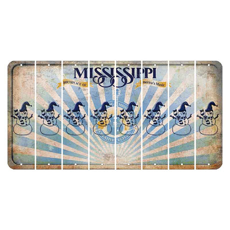 Mississippi Creative Culture Cut License Plate Strips (Set of 8) Snowman