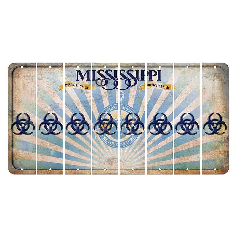 Mississippi Creative Culture Cut License Plate Strips (Set of 8) Radioactive