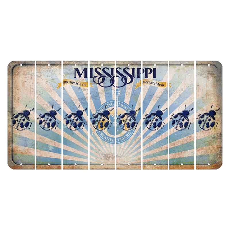 Mississippi Creative Culture Cut License Plate Strips (Set of 8) Ladybug