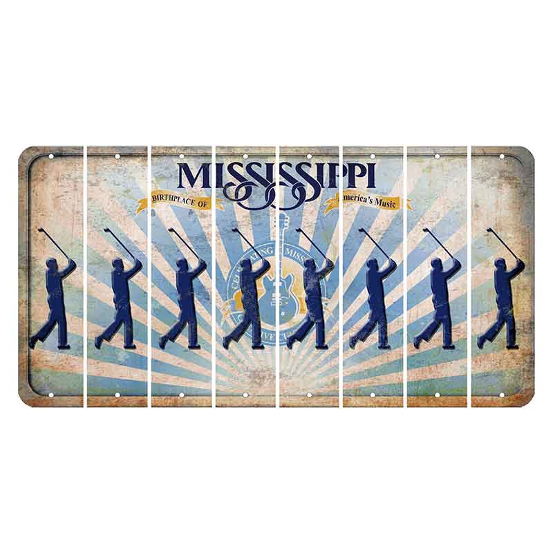 Mississippi Creative Culture Cut License Plate Strips (Set of 8) Male Golfer