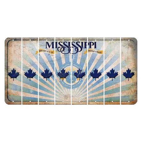 Mississippi Creative Culture Cut License Plate Strips (Set of 8) Maple Leaf