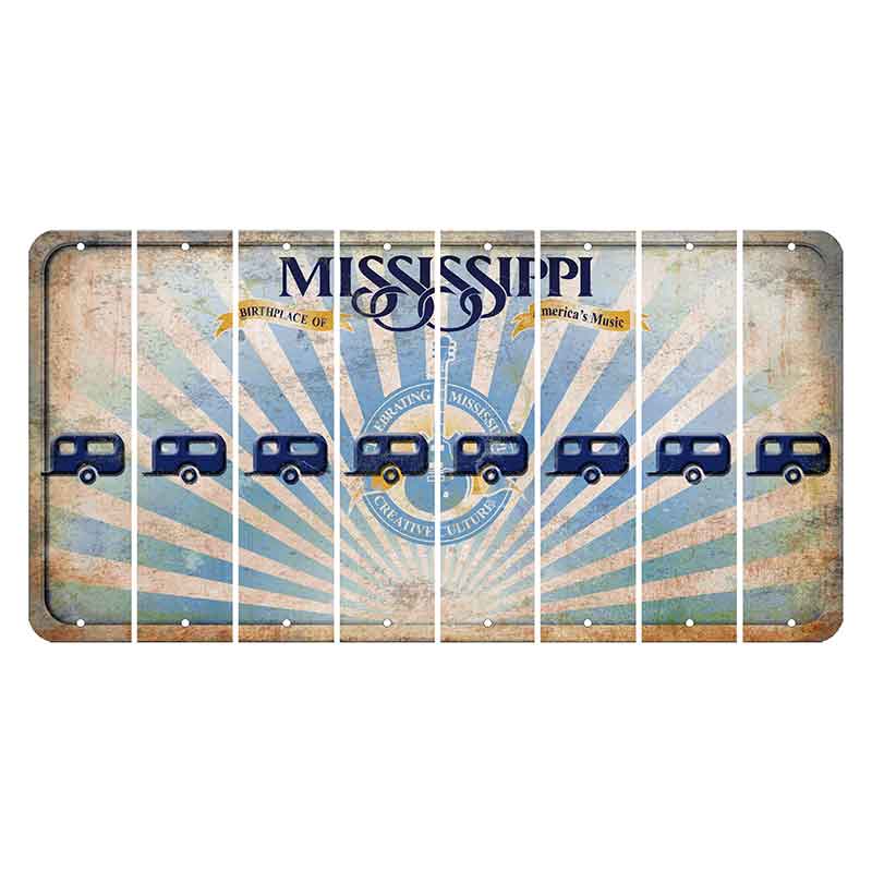 Mississippi Creative Culture Cut License Plate Strips (Set of 8) Trailer