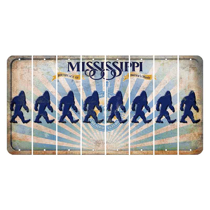 Mississippi Creative Culture Cut License Plate Strips (Set of 8) Bigfoot