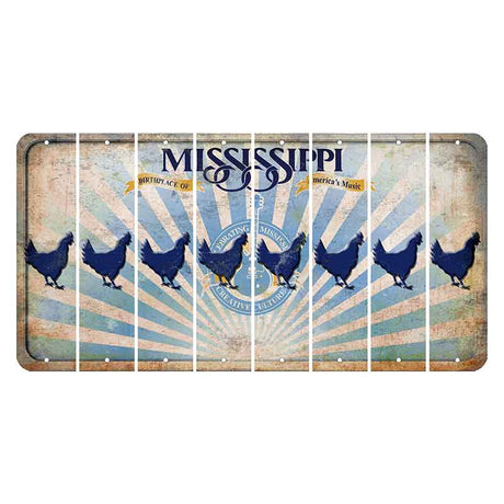 Mississippi Creative Culture Cut License Plate Strips (Set of 8) Chicken