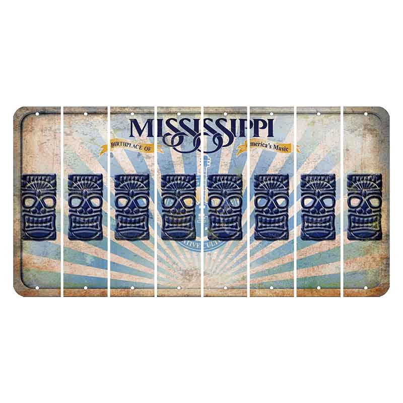 Mississippi Creative Culture Cut License Plate Strips (Set of 8) Tiki