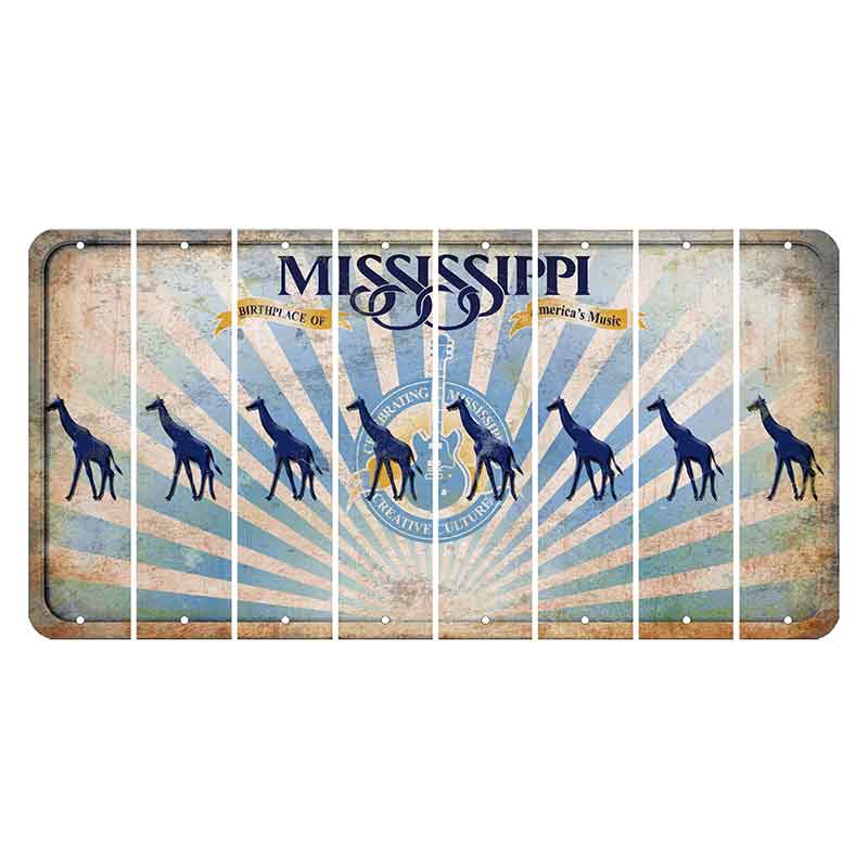 Mississippi Creative Culture Cut License Plate Strips (Set of 8) Giraffe