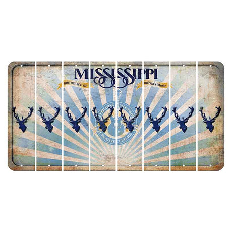 Mississippi Creative Culture Cut License Plate Strips (Set of 8) Elk