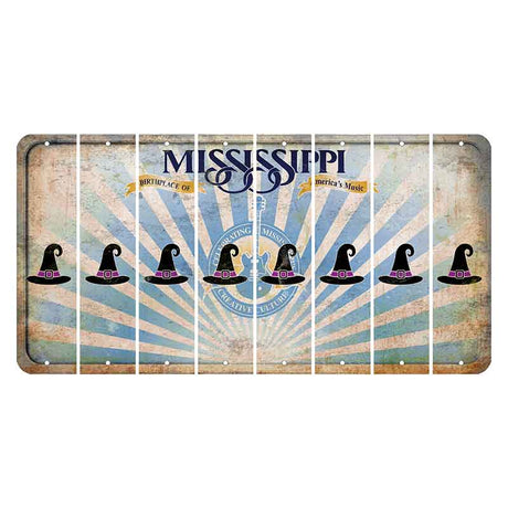 Mississippi Creative Culture Cut License Plate Strips (Set of 8) Witches Hat