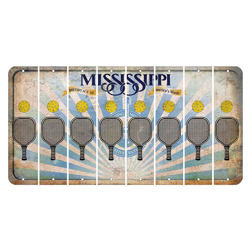 Mississippi Creative Culture Cut License Plate Strips (Set of 8) Pickleball