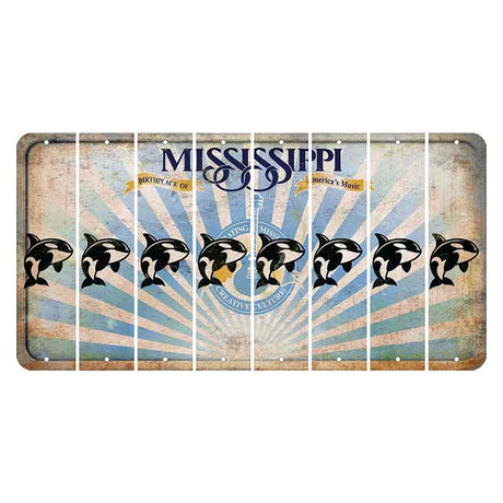 Mississippi Creative Culture Cut License Plate Strips (Set of 8) Whale