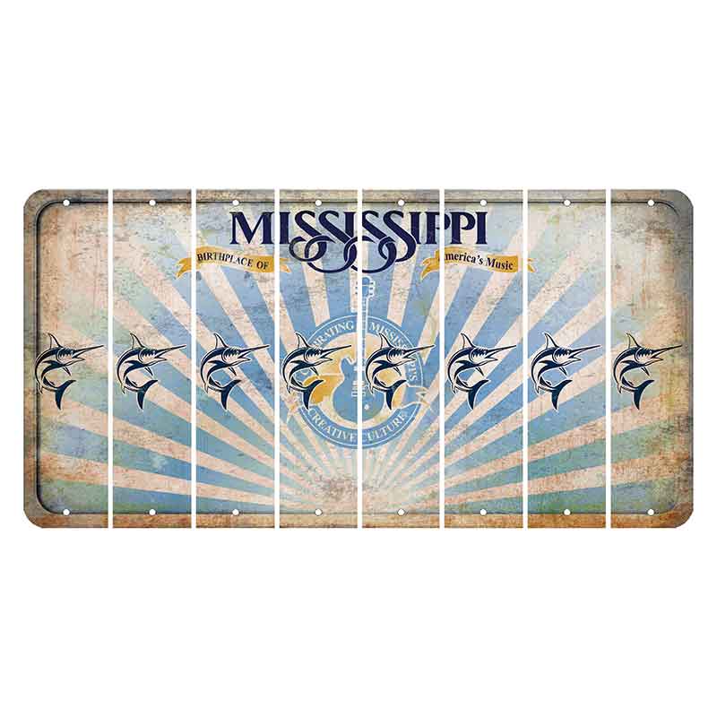 Mississippi Creative Culture Cut License Plate Strips (Set of 8) Swordfish