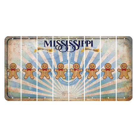 Mississippi Creative Culture Cut License Plate Strips (Set of 8) Gingerbread Man