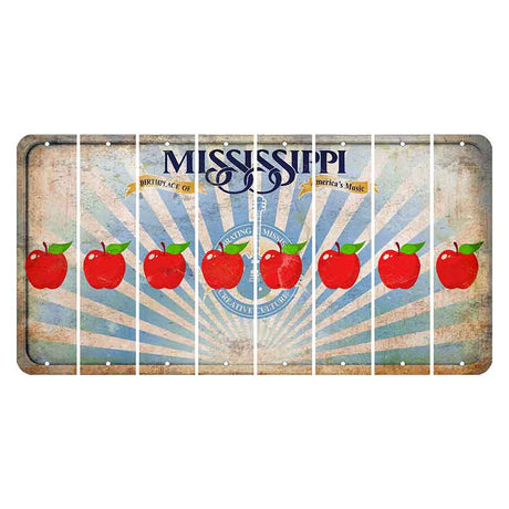 Mississippi Creative Culture Cut License Plate Strips (Set of 8) Apple