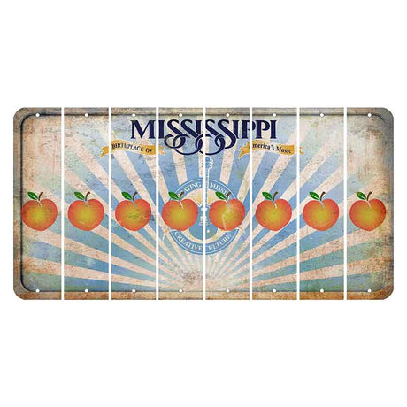 Mississippi Creative Culture Cut License Plate Strips (Set of 8) Peach