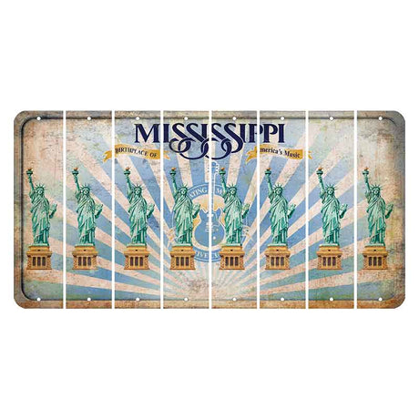 Mississippi Creative Culture Cut License Plate Strips (Set of 8) Statue of Liberty