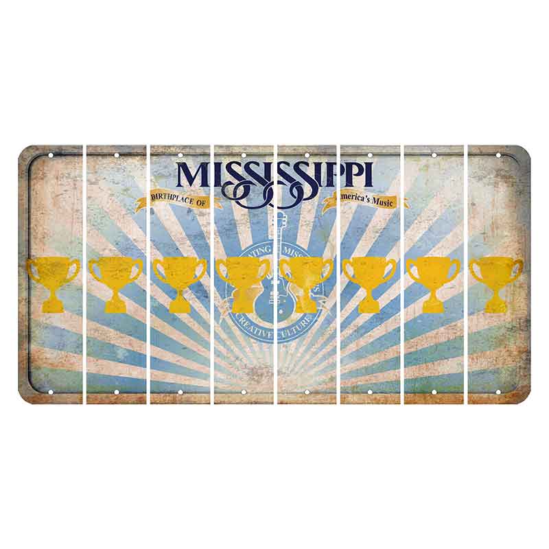 Mississippi Creative Culture Cut License Plate Strips (Set of 8) Trophy