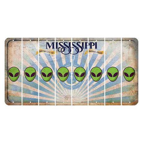 Mississippi Creative Culture Cut License Plate Strips (Set of 8) Alien