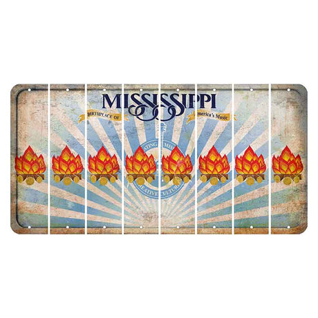 Mississippi Creative Culture Cut License Plate Strips (Set of 8) Campfire