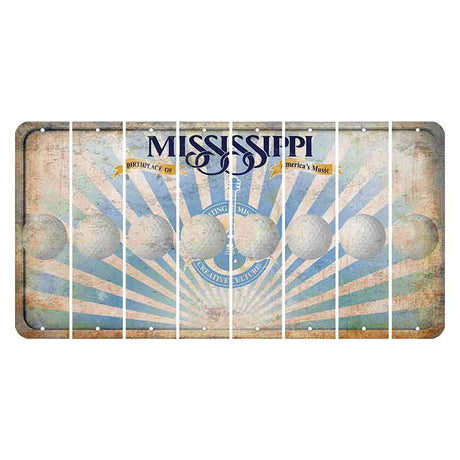 Mississippi Creative Culture Cut License Plate Strips (Set of 8) Golfball