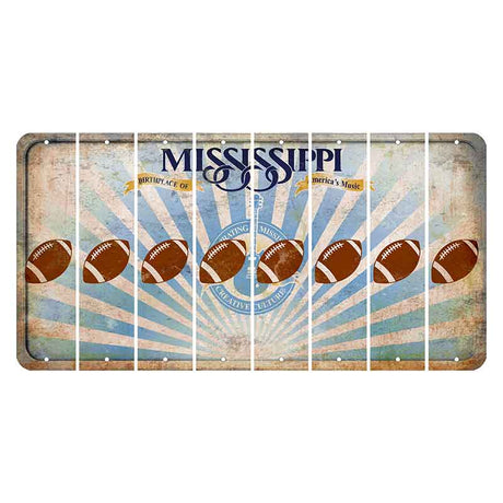 Mississippi Creative Culture Cut License Plate Strips (Set of 8) Football