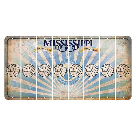 Mississippi Creative Culture Cut License Plate Strips (Set of 8) Volleyball