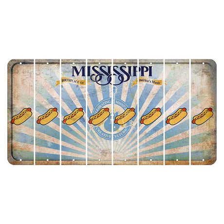 Mississippi Creative Culture Cut License Plate Strips (Set of 8) Hotdog