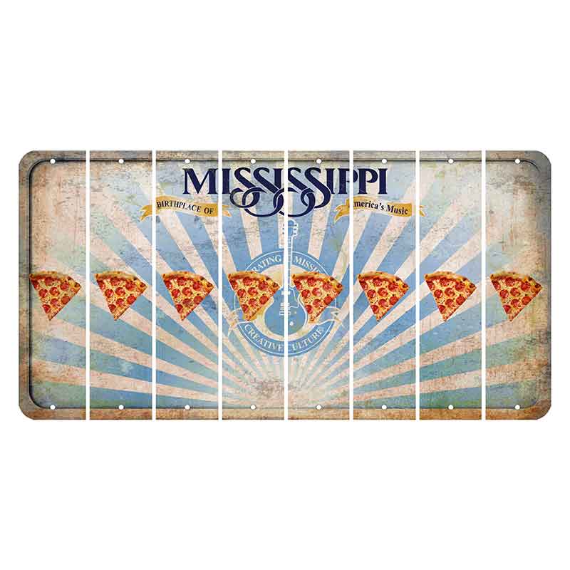 Mississippi Creative Culture Cut License Plate Strips (Set of 8) Pizza