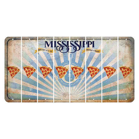 Mississippi Creative Culture Cut License Plate Strips (Set of 8) Pizza