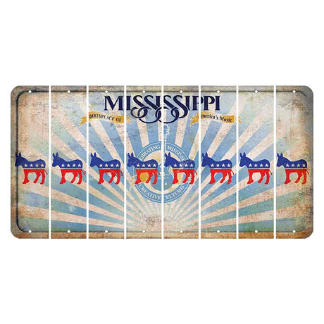 Mississippi Creative Culture Cut License Plate Strips (Set of 8) Democrat