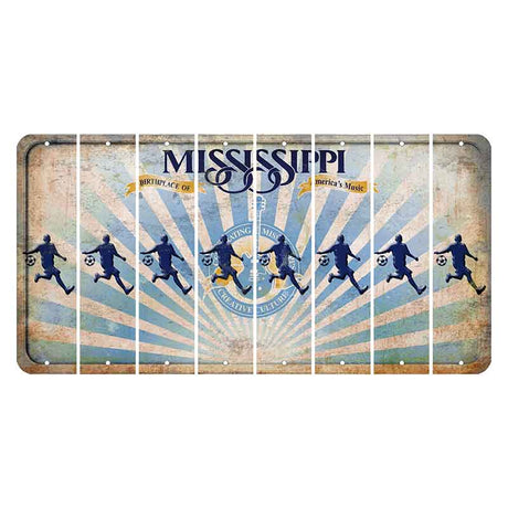 Mississippi Creative Culture Cut License Plate Strips (Set of 8) Soccer Player