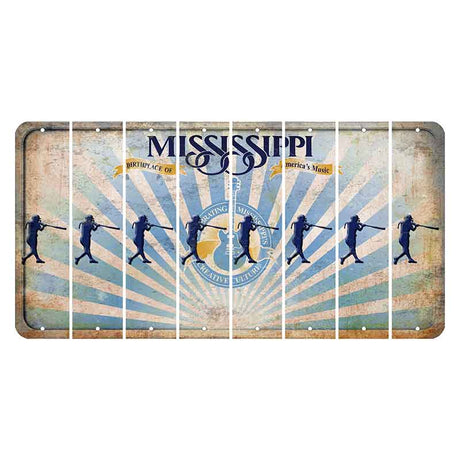 Mississippi Creative Culture Cut License Plate Strips (Set of 8) Softball Batter