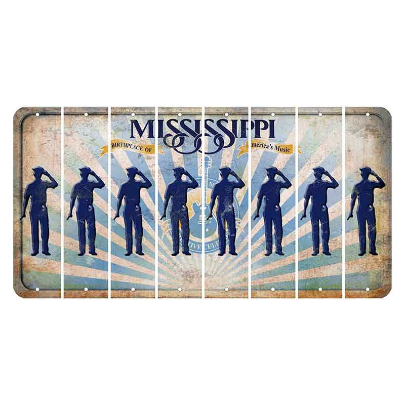 Mississippi Creative Culture Cut License Plate Strips (Set of 8) Police Officer