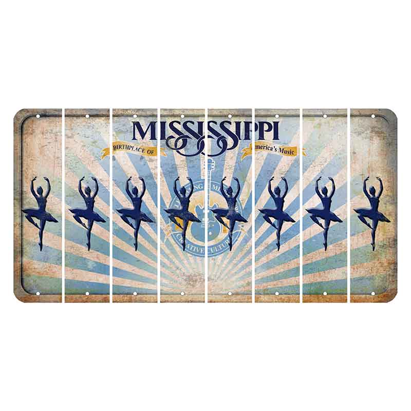 Mississippi Creative Culture Cut License Plate Strips (Set of 8) Ballerina Dancer